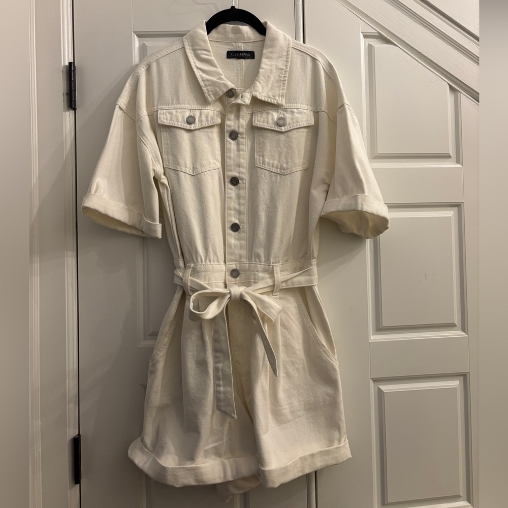 Boutique White Denim Romper